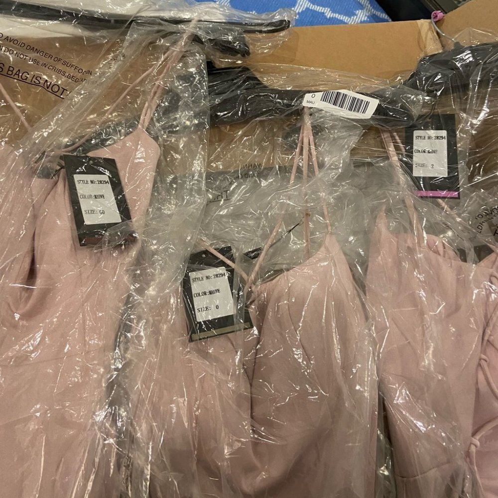 NWT La Femme 28294SC Jersey Prom Dress Mauve Size 0 and 2 - Picture 5 of 8